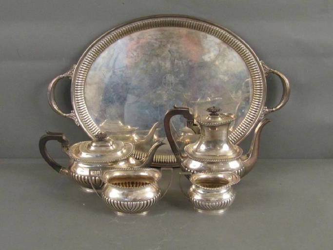 5 Piece English Silver Tea Set