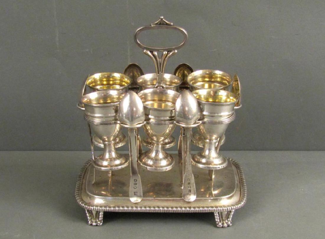 Antique English Silver Egg Serving Stand (1 of 9)