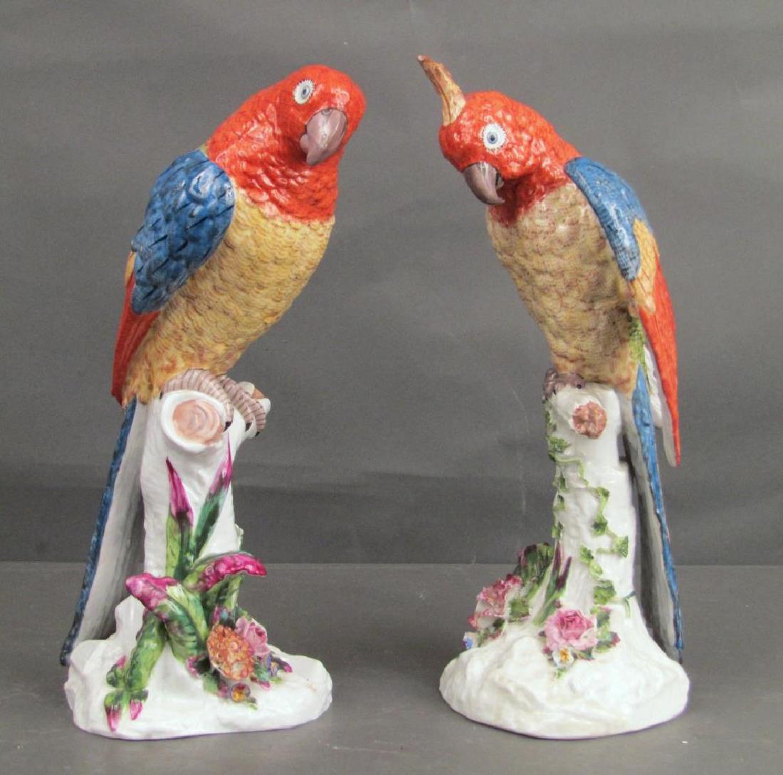 Pair Chinese Porcelain Parrots (1 of 10)