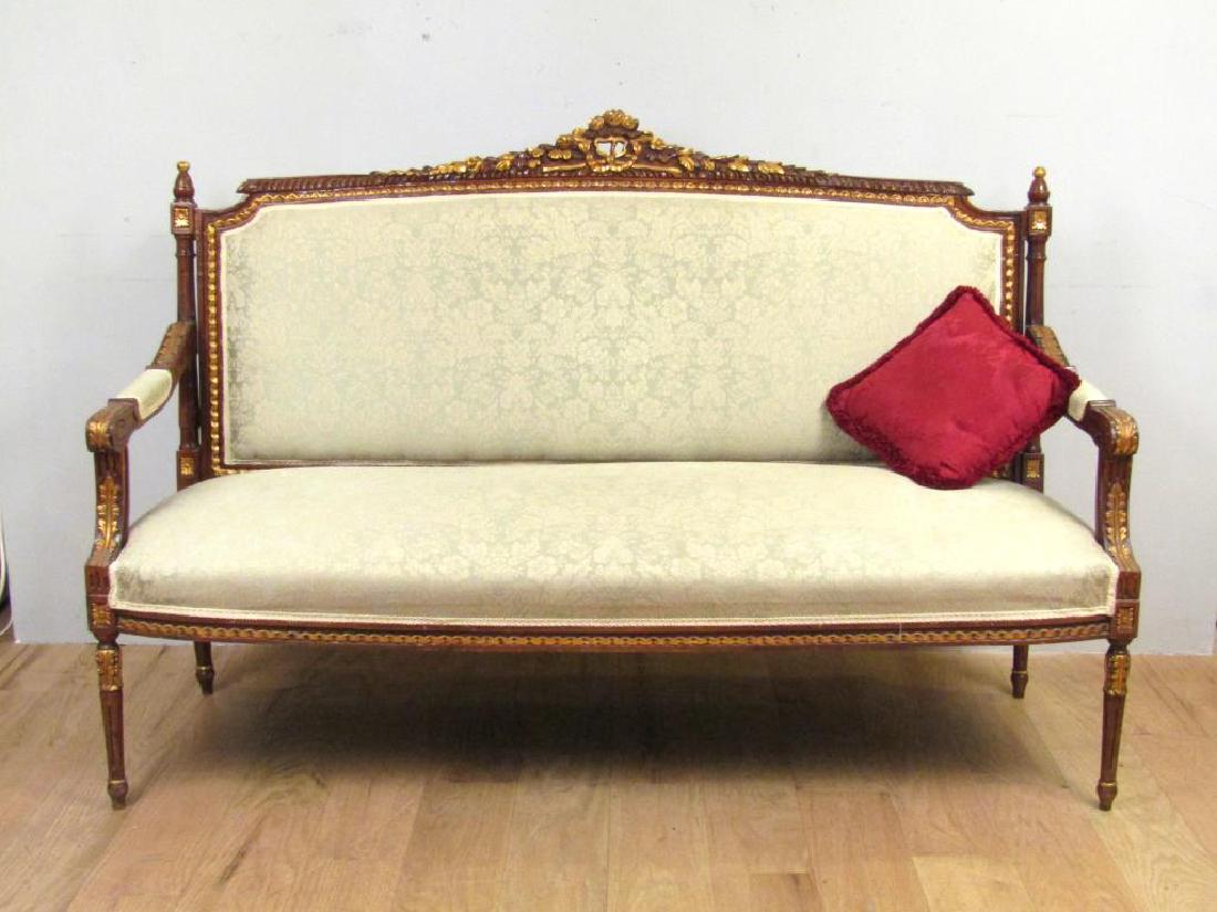 Louis XVI Style Open Arm Settee (1 of 6)