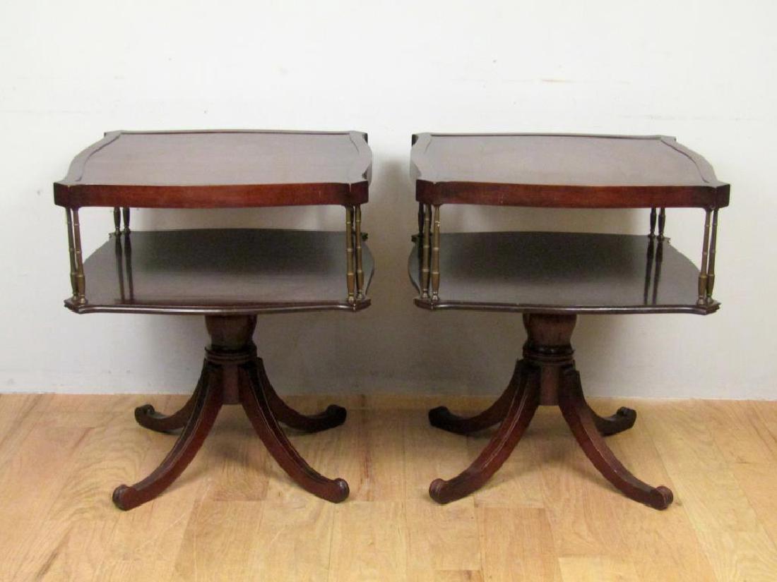 Pair Regency Style 2 Tier End Tables (1 of 8)