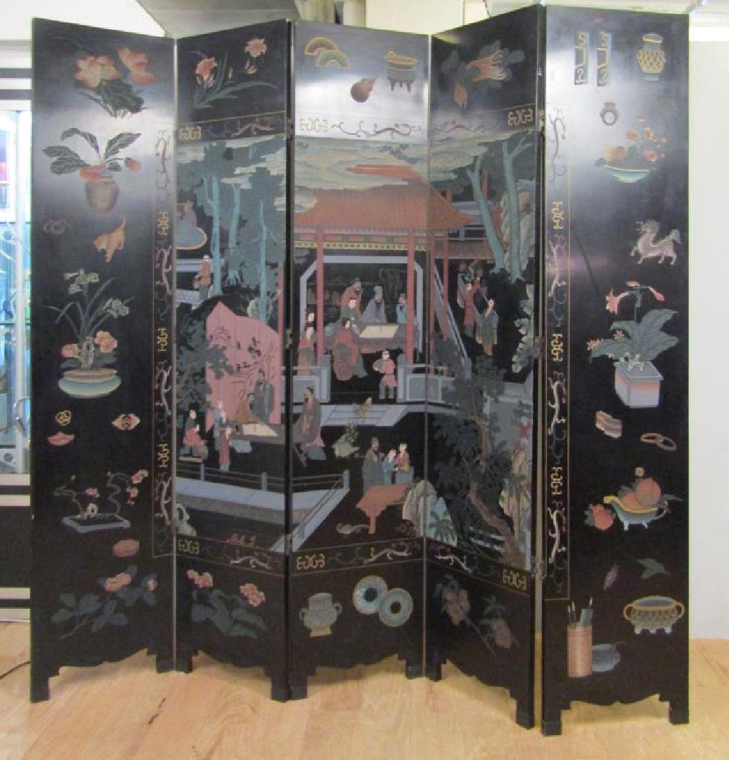 Chinese 5 Panel Coromandel Screen (1 of 9)
