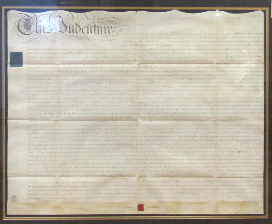 Large Framed Indenture Document (1 of 7)