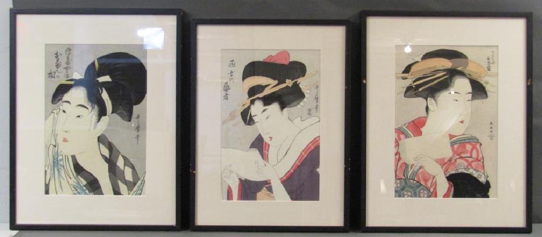 3 Japanese Woodblock Prints (1 of 10)