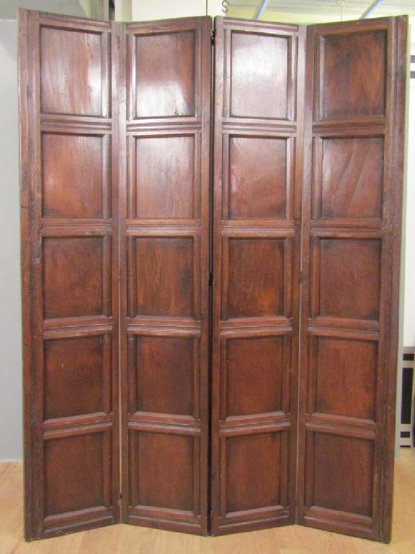 Antique French 4 Panel Oak Screen (1 of 7)