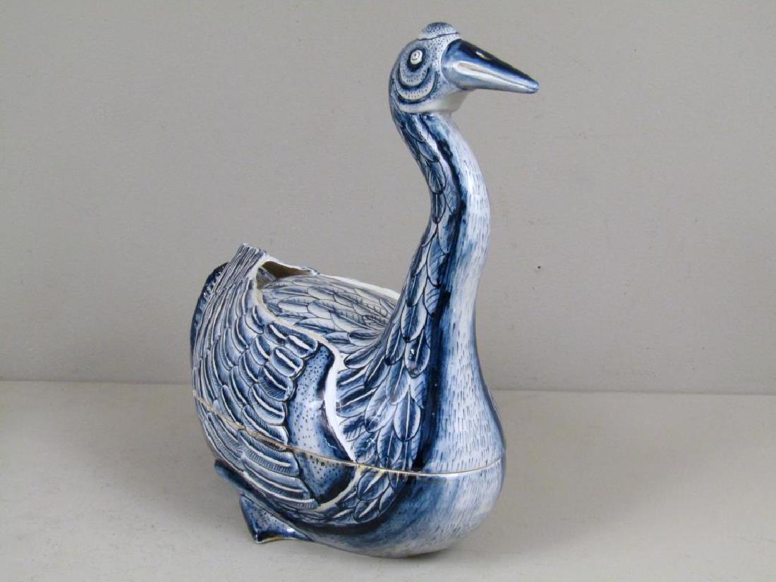 Chinese Blue and  White Porcelain Duck Tureen (1 of 5)