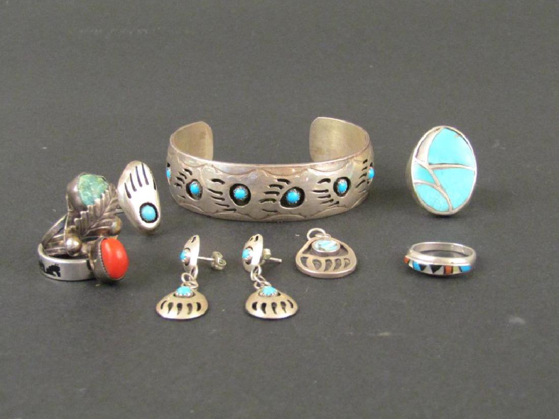 Assorted Turquoise and Mostly Silver Jewelry (1 of 5)