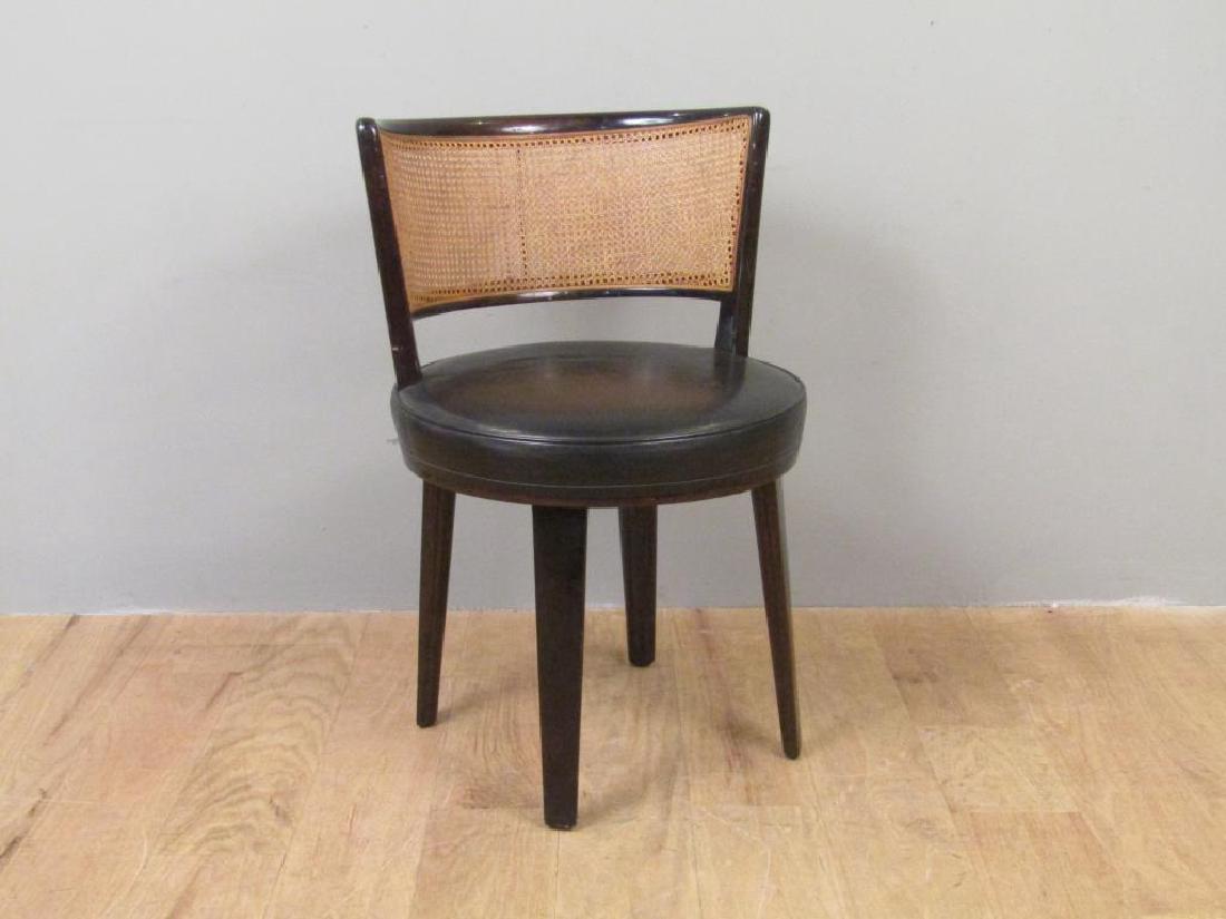Caned Back Swivel Chair: 20"Dia. X 31"H