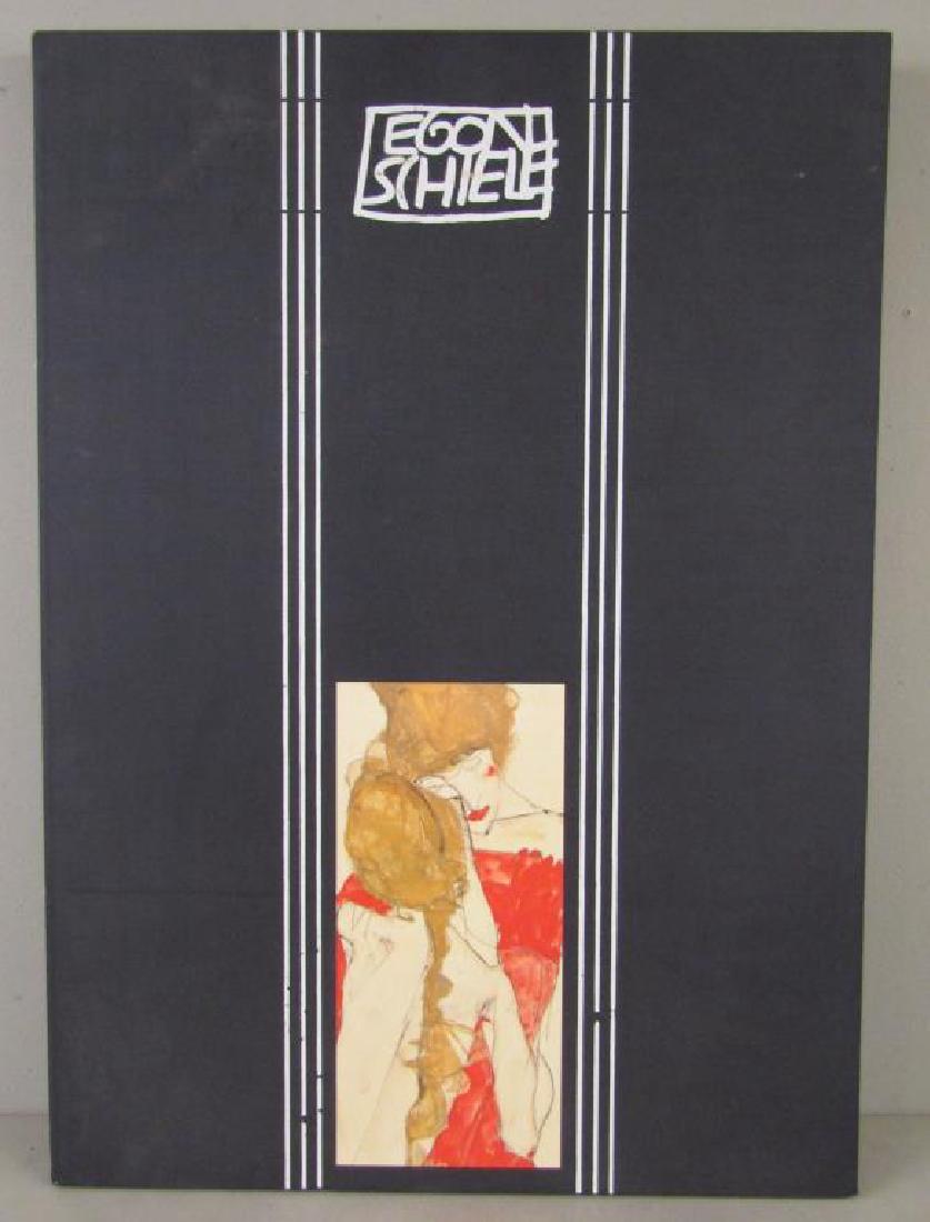 Egon Schiele Portfolio: Faksimile Der Moderne," numbered 792/1000. Complete folio and infomration pages including 6 matted prints each with raised blind stamps. 28" X 20" X 1.5