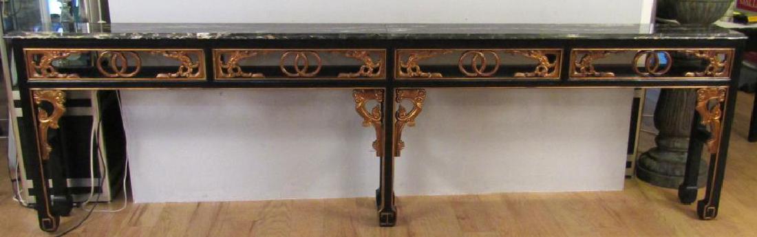 Chinese Gilt and Ebonized Long Console (1 of 6)