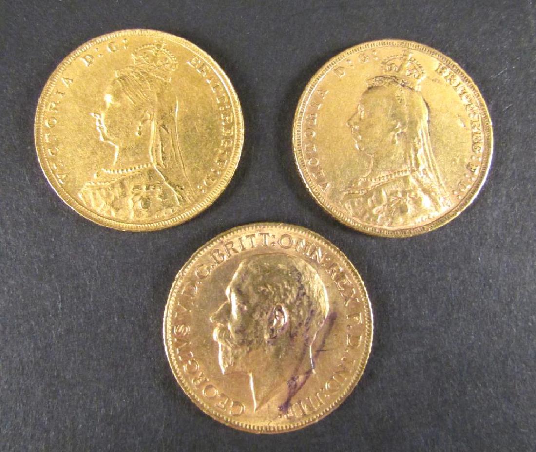 3 British Sovereign Gold Coins (1 of 2)
