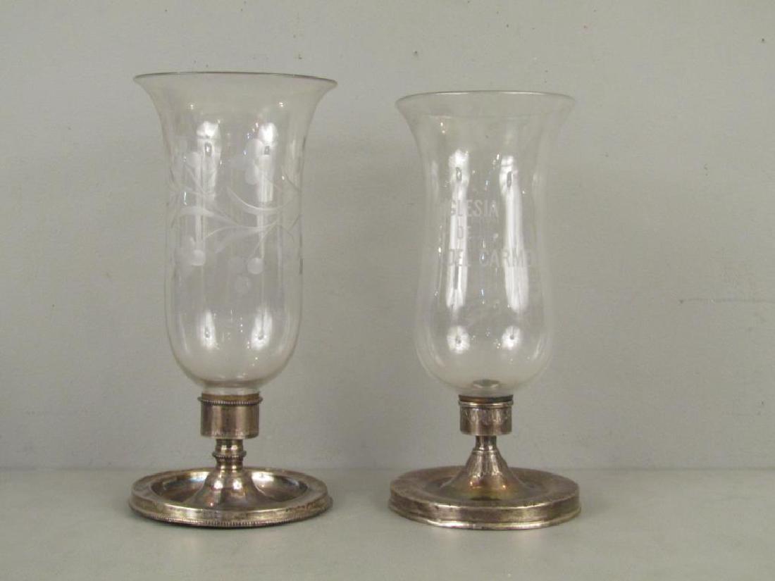2 Hurricane Glass Candlesticks (1 of 6)