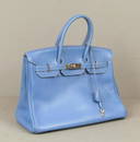 Hermes Blue Birken Handbag, Circa 1996