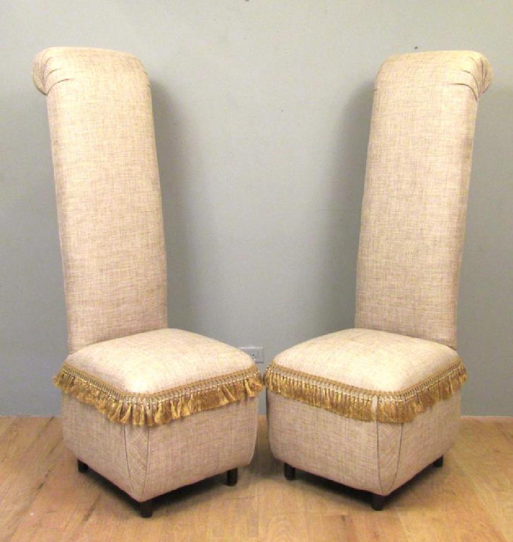 Pair Donghia Style High Back Slipper Chairs (1 of 5)