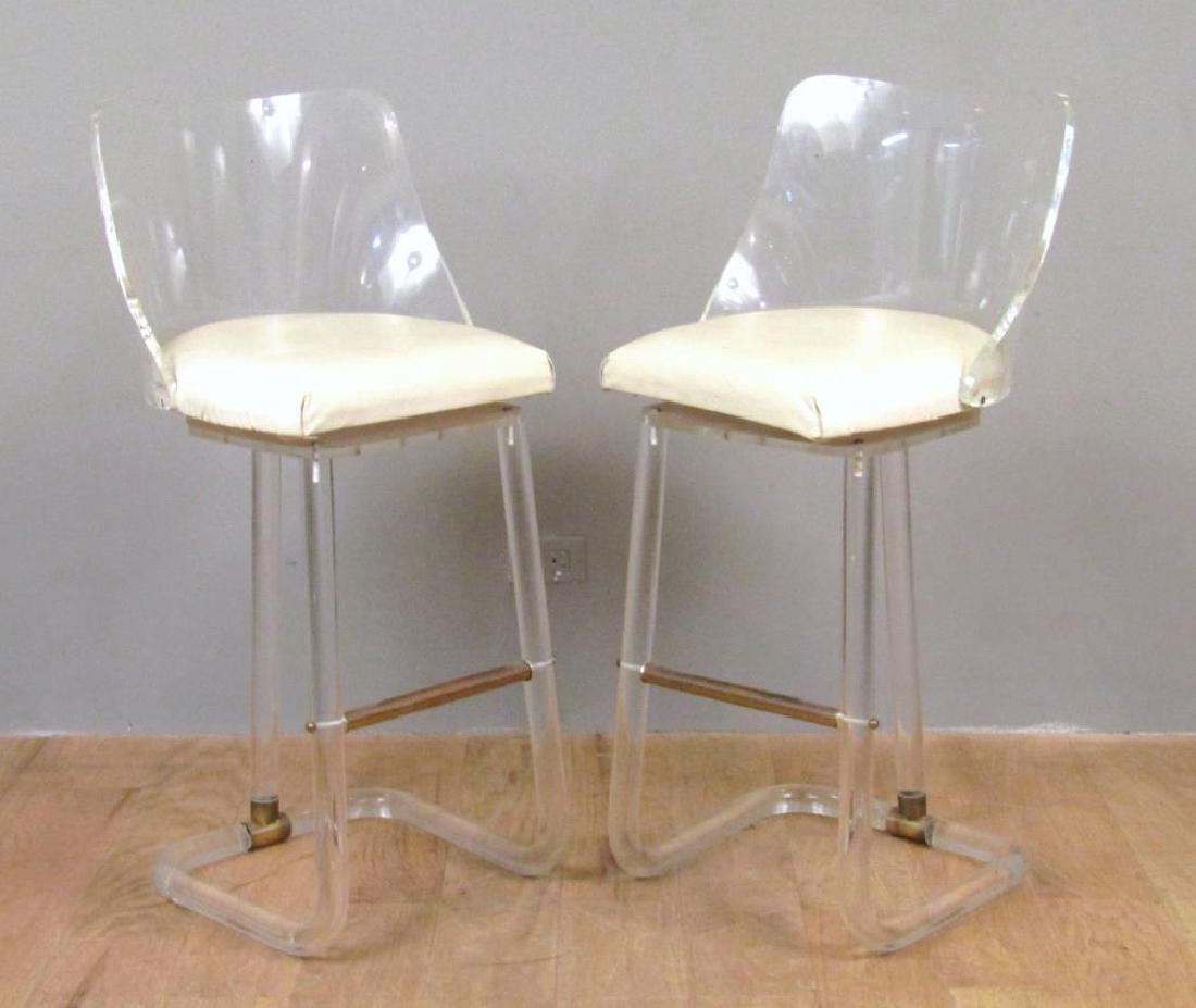 Pair Lucite Bar Stools (1 of 5)