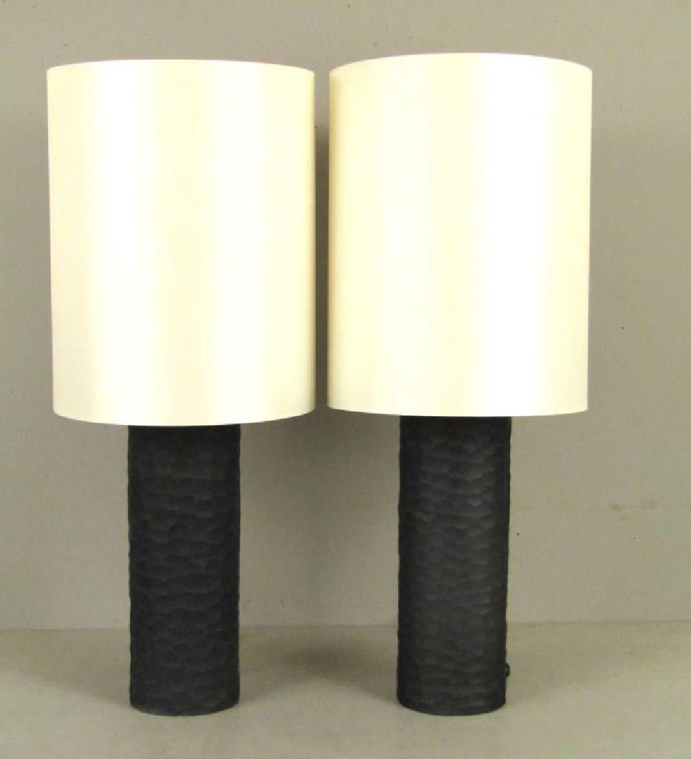 Pair Vivarini Murano Glass Column Lamps (1 of 7)