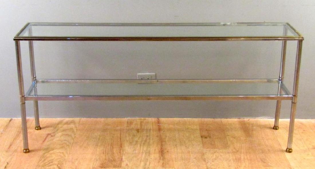 Modern Two Tier Chrome and Glass Console (1 of 9)