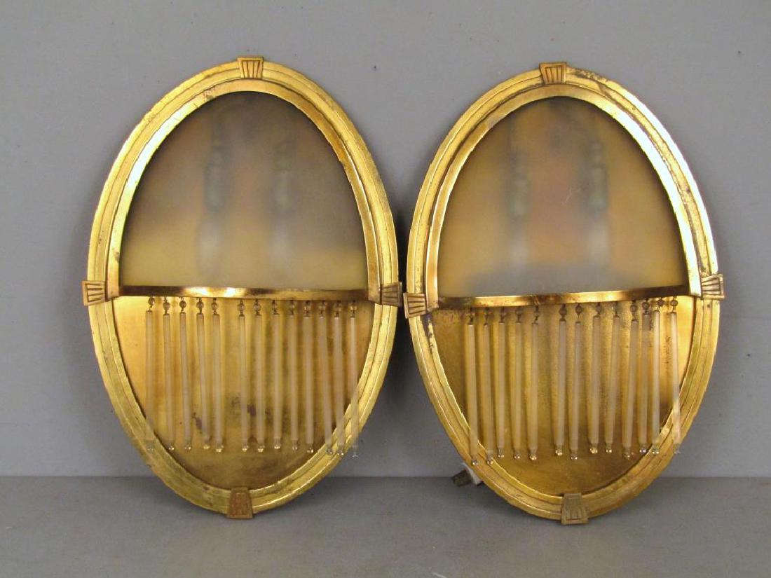 Pair Art Deco Oval Sconces (1 of 6)
