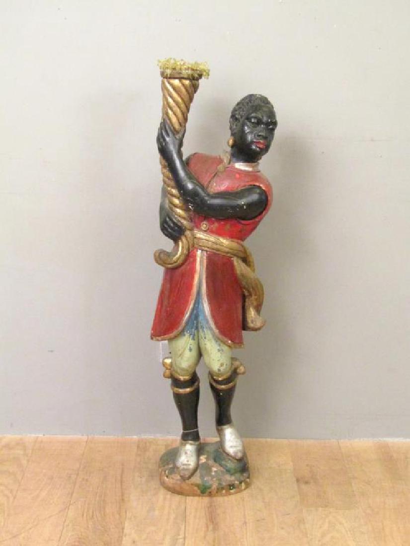 Venetian Gilt Painted Blackamoor Torchiere (1 of 7)