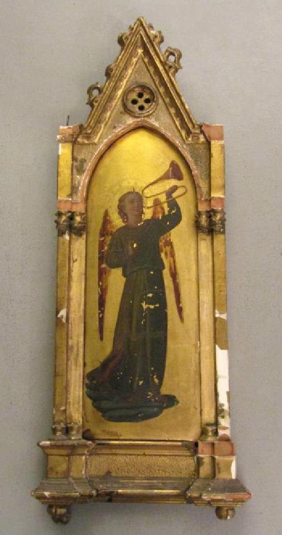 Antique Painted and Gilt Wood Icon (1 of 6)