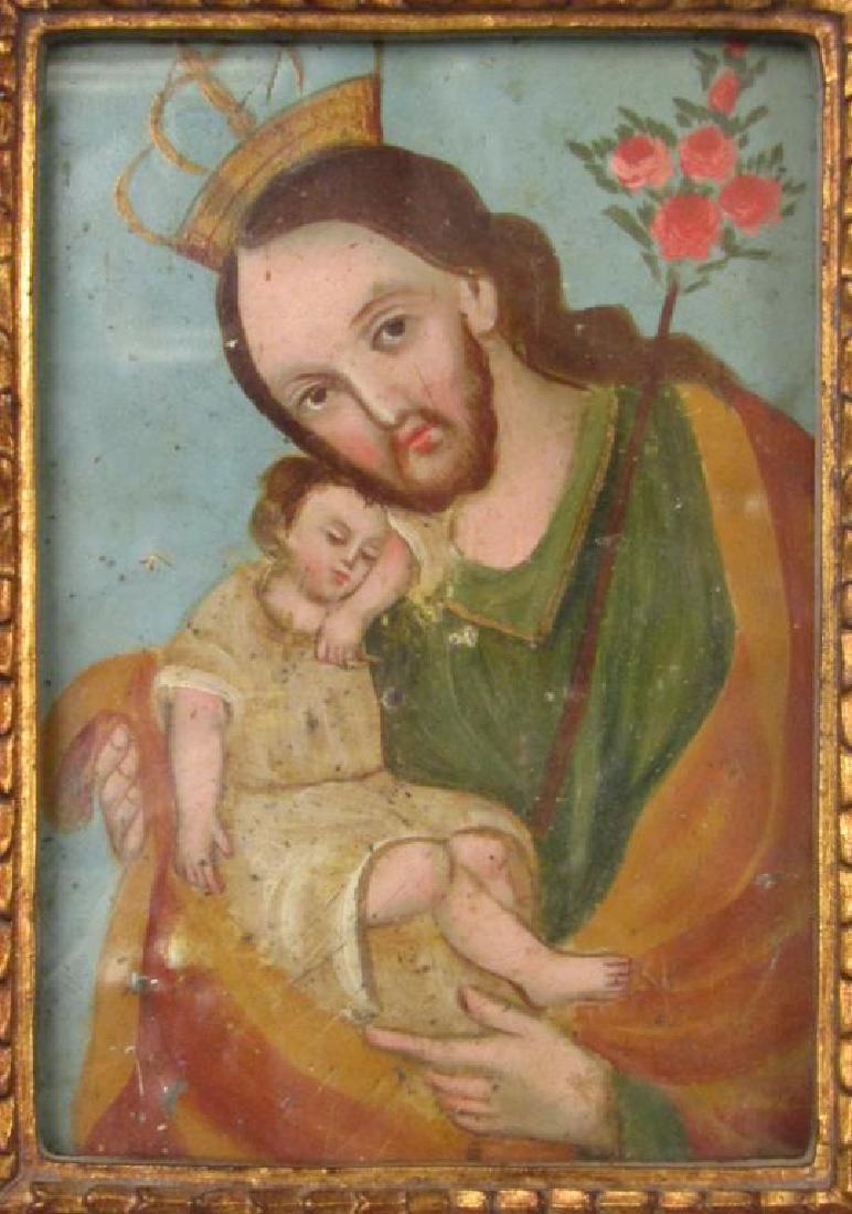 Small Antique Painted Tin Icon (1 of 6)