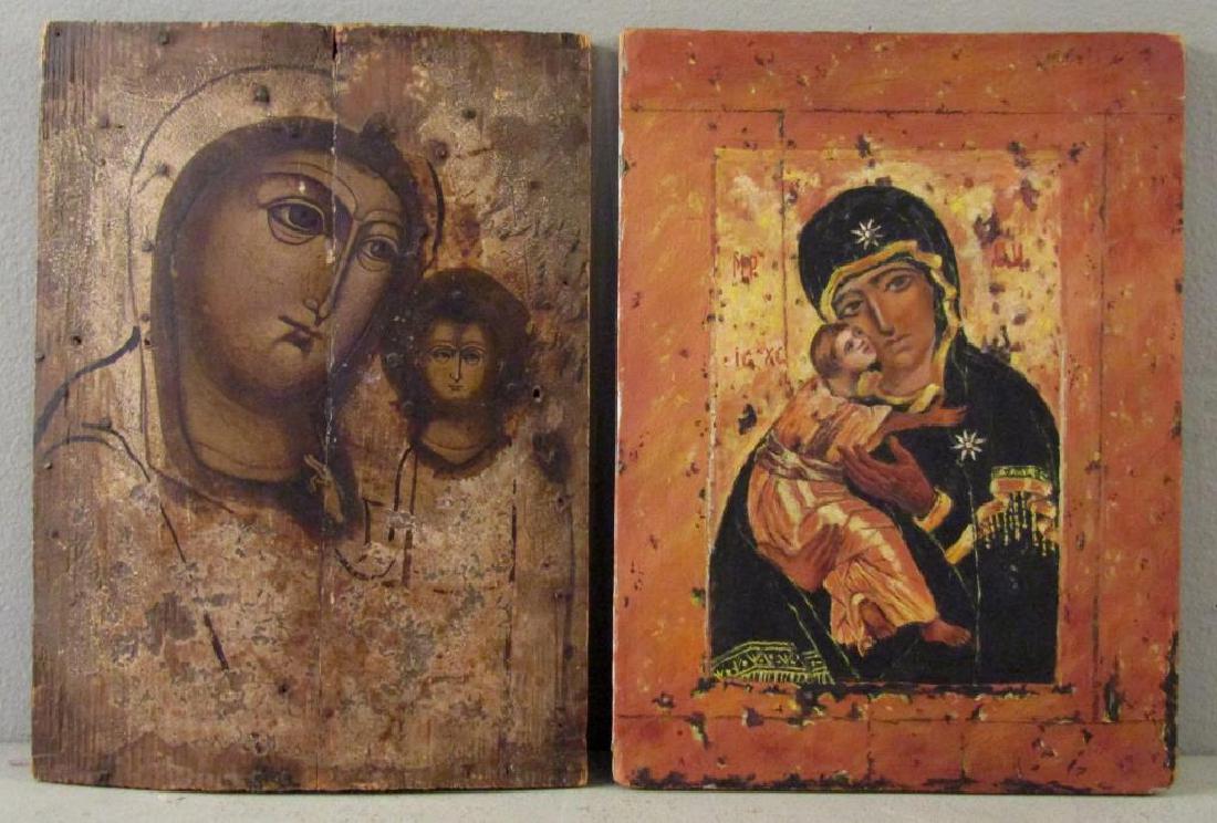 1 Antique Painted Russian Icon (1 of 4)