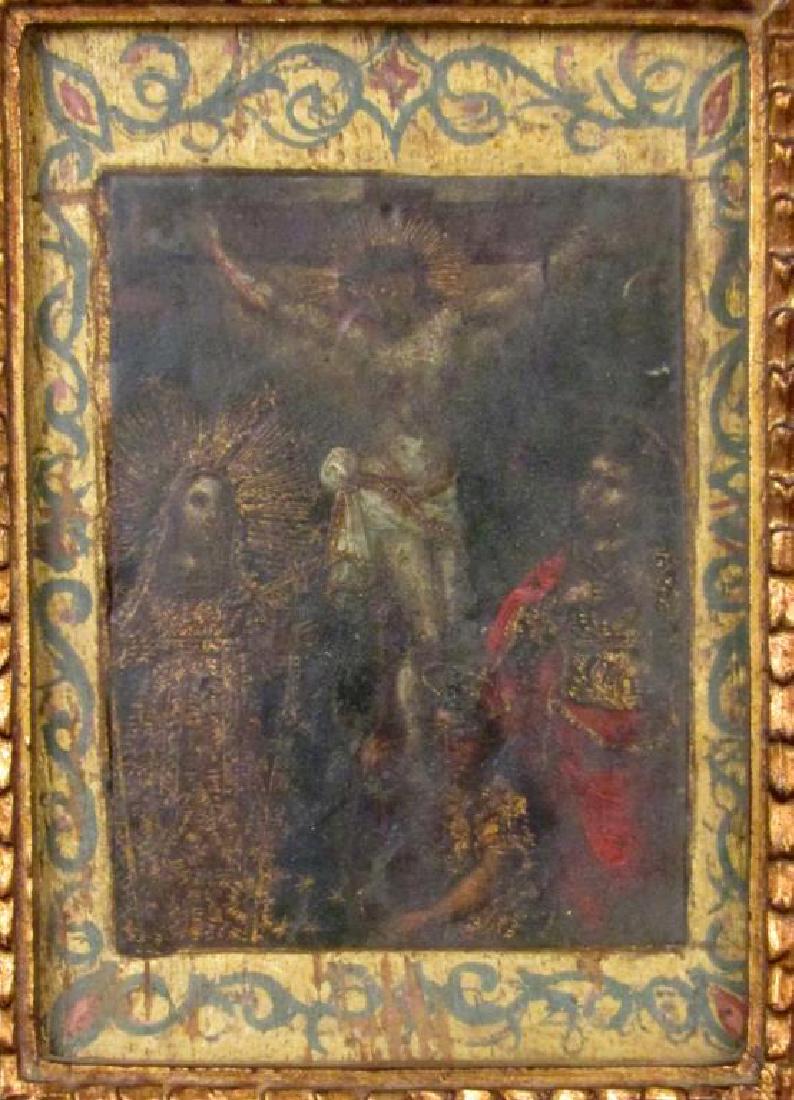 Small Antique Painted Tin Icon (1 of 9)