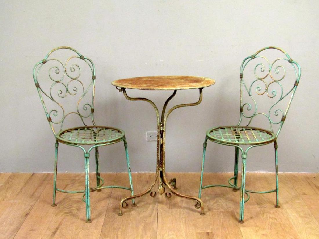 3 Piece Wrought Iron Bistro / Ice Cream Set (1 of 9)
