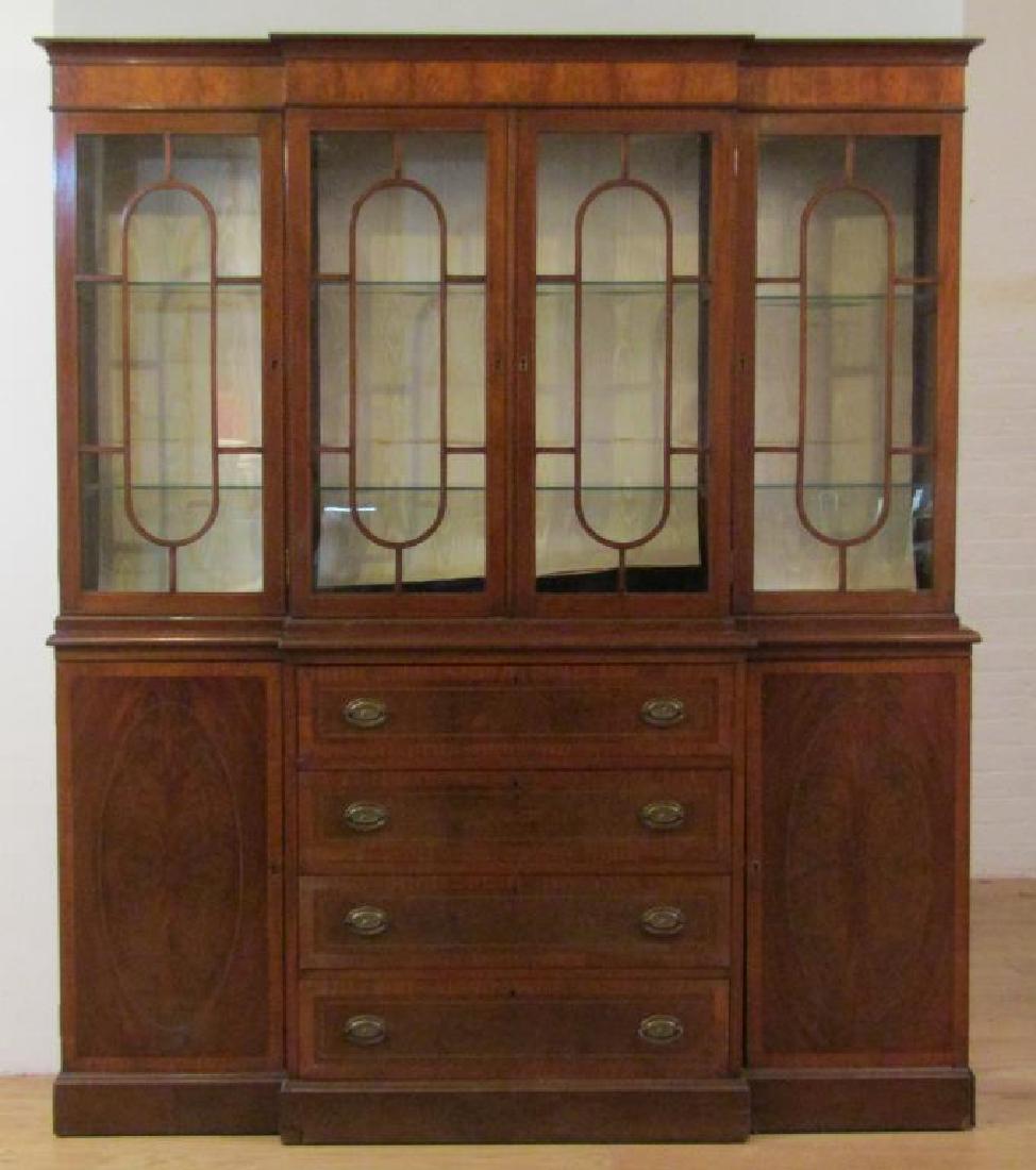 English Style Mahogany Secretary Breakfront (1 of 7)