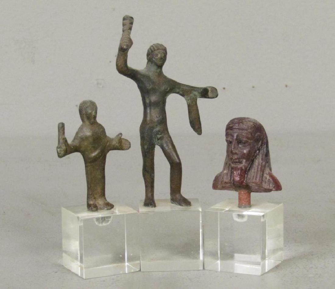 2 Bronze and one Wood Figure (1 of 6)