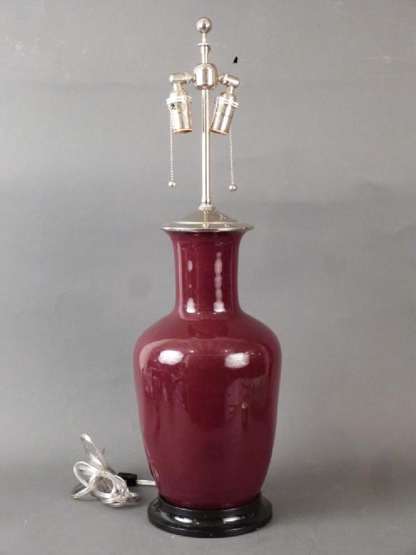 Modern Purple Porcelain Vase Lamp (1 of 4)