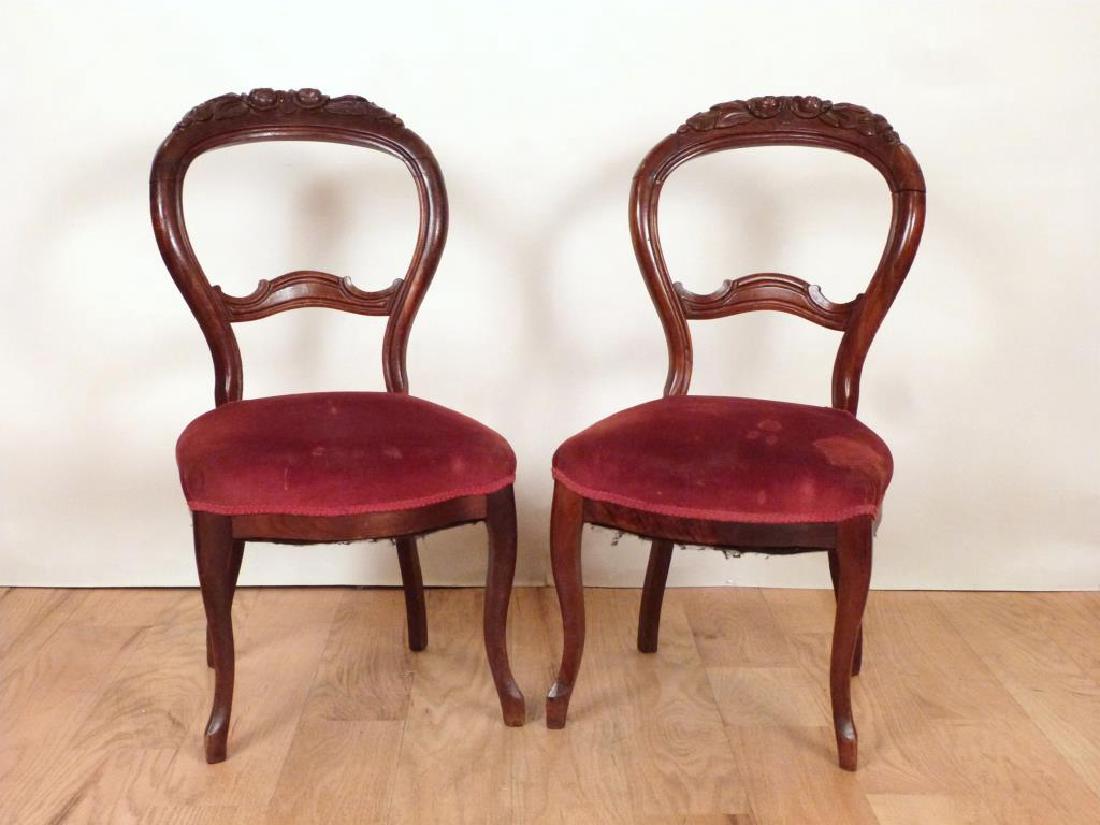 Pair Vintage Victorian Style Side Chairs (1 of 5)