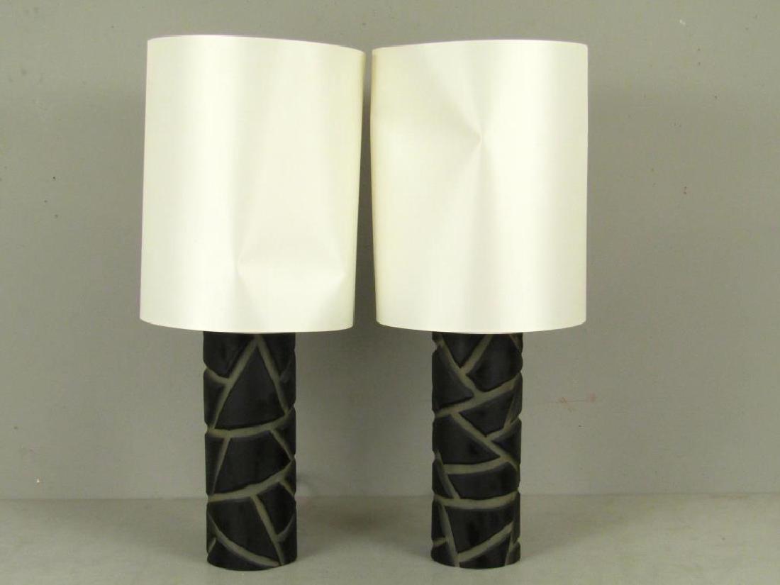 Pair Vivarini Murano Glass Column Lamps (1 of 7)