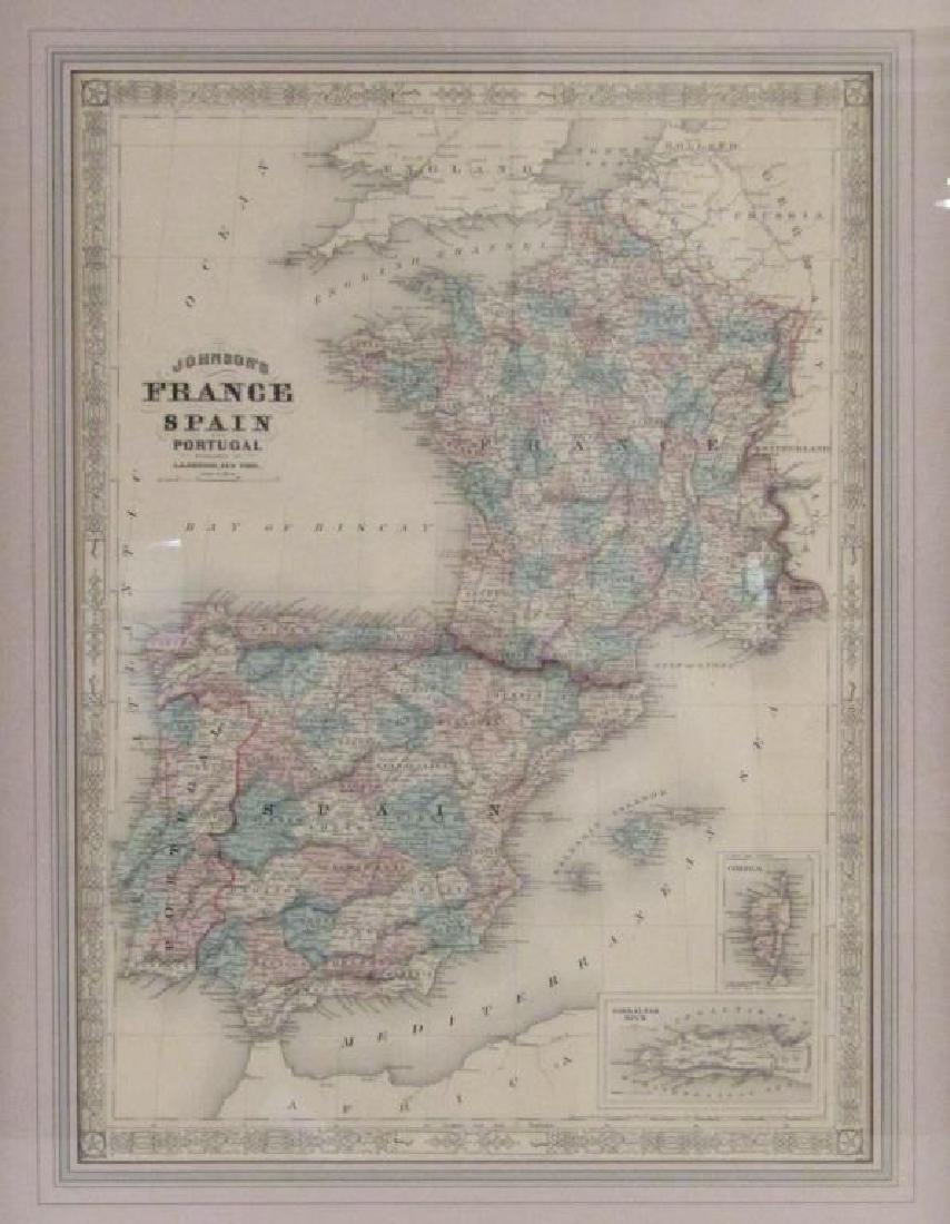 A.J. Johnson Map of France, Spain, and Portugal (1 of 10)