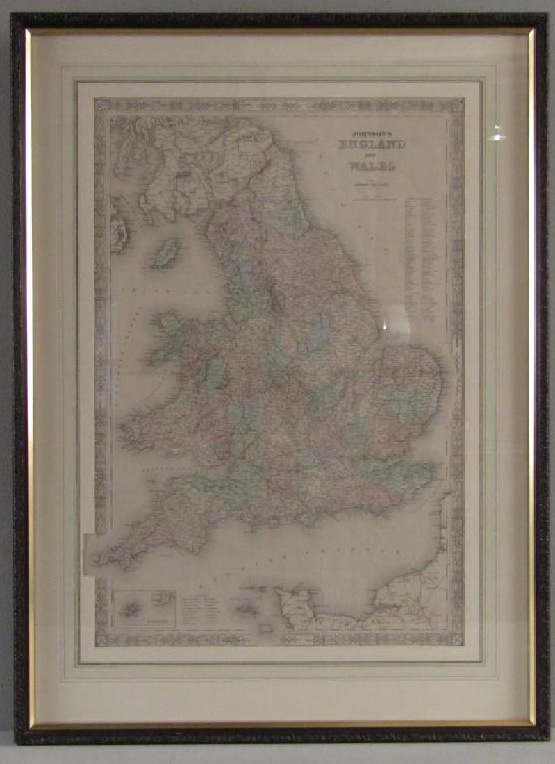 Johnson and Ward Colored Map England & Wales (1 of 8)