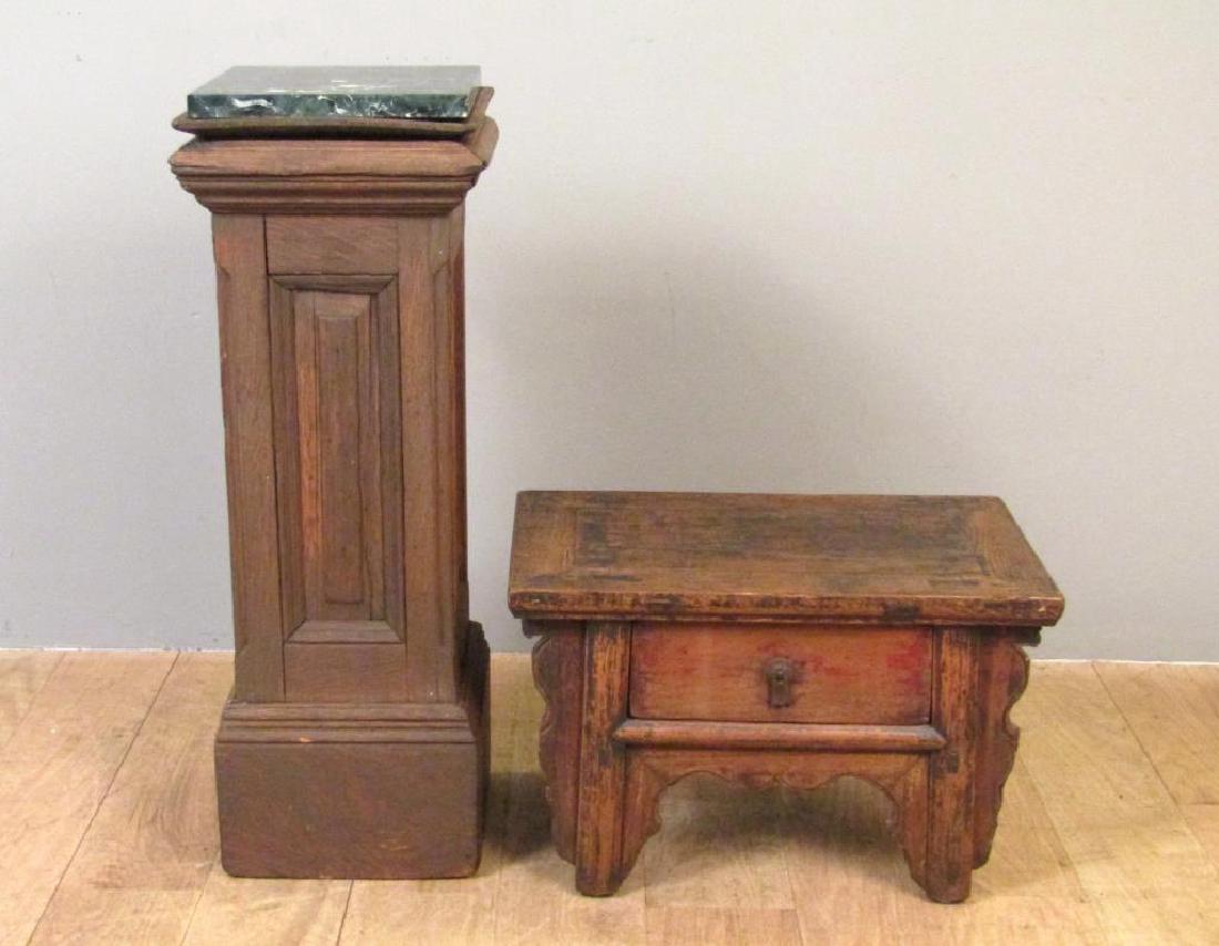 Marble Top Pedestal And Low Stand (1 of 7)