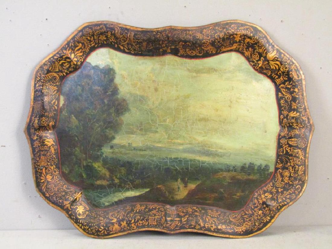 Antique Painted Tole Tray (1 of 7)