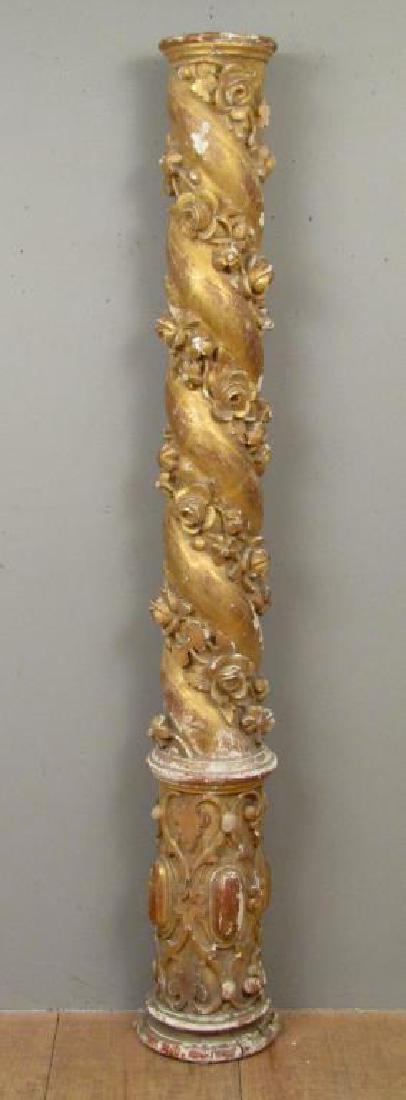 19th Century Gilt Carved Wood Column (1 of 8)