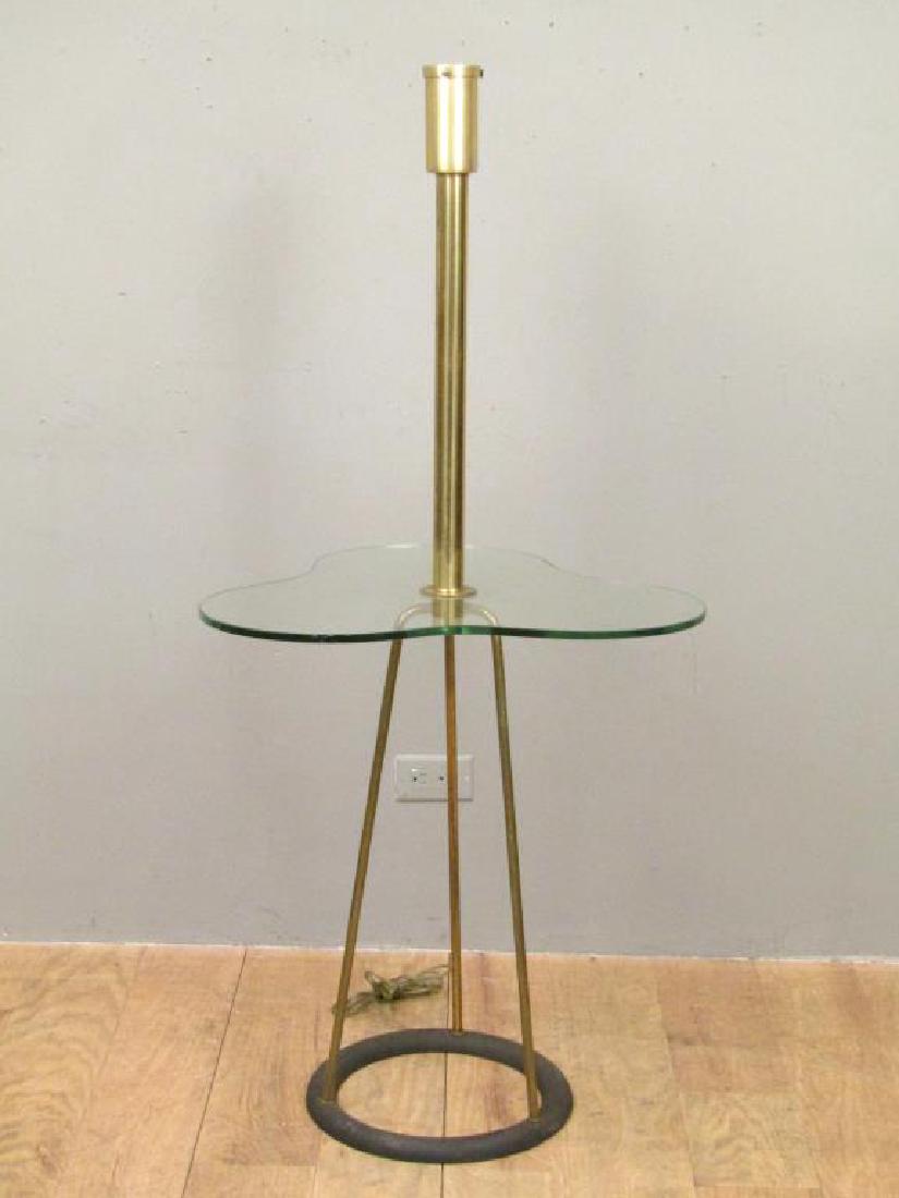 Mid Century Mixed Metal Floor Lamp Table (1 of 3)