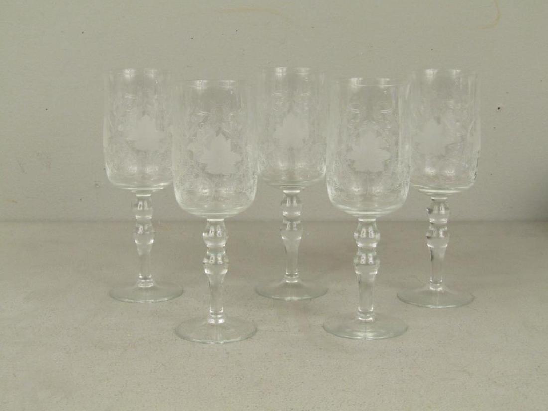 5 Vintage Etched Glass Stems (1 of 4)