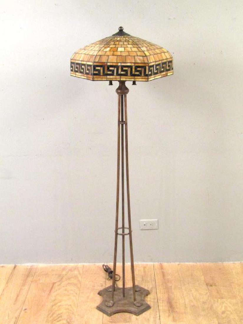 Reproduction Leaded Glass Shade Floor Lamp (1 of 4)