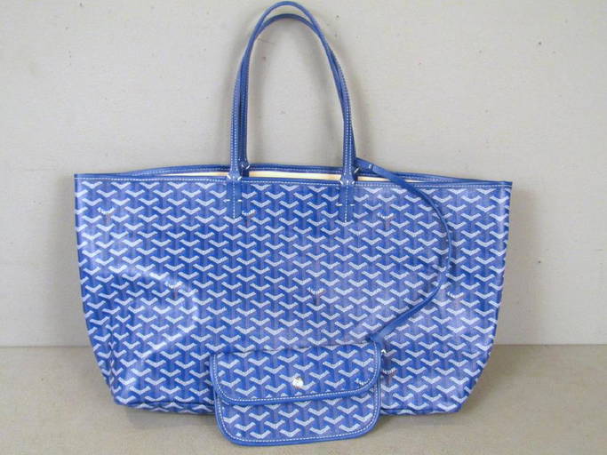 Goyard St. Louis Dark Blue Canvas Tote Bag