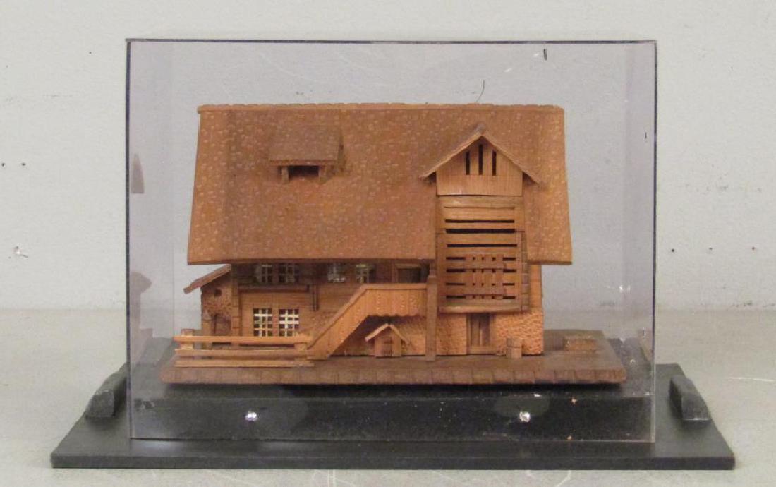 Swiss Chalet Model: Wood house with fine details. 11.5"W X 9"D X 7.5"H (From the Newark Museum, NJ.)
