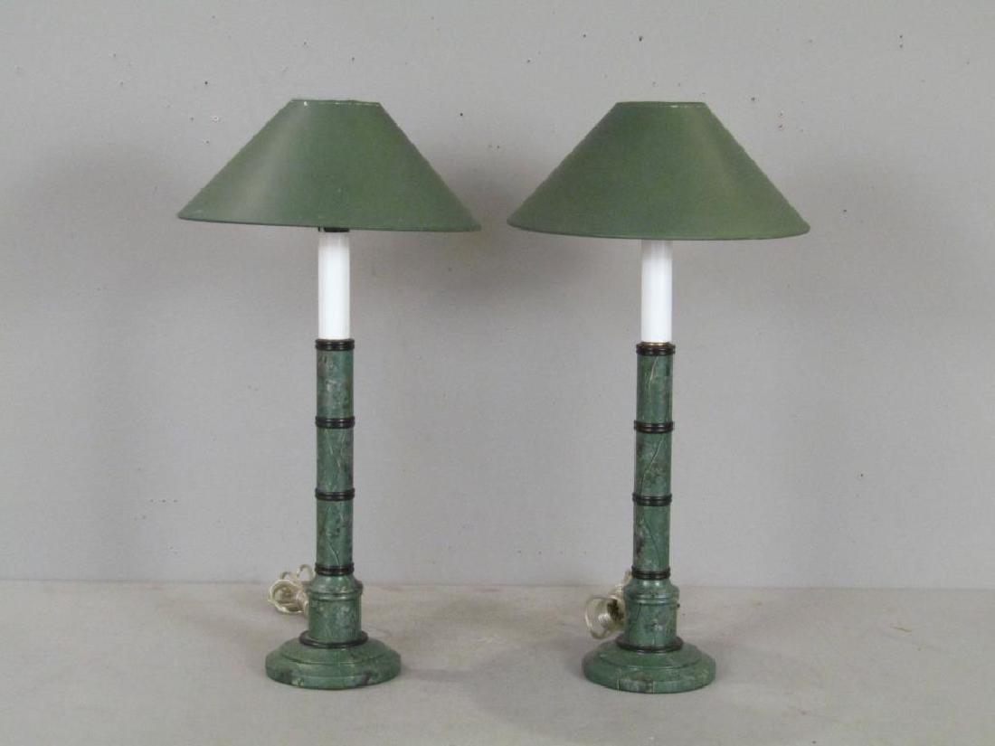 Pair Composition Candlestick Lamps (1 of 3)