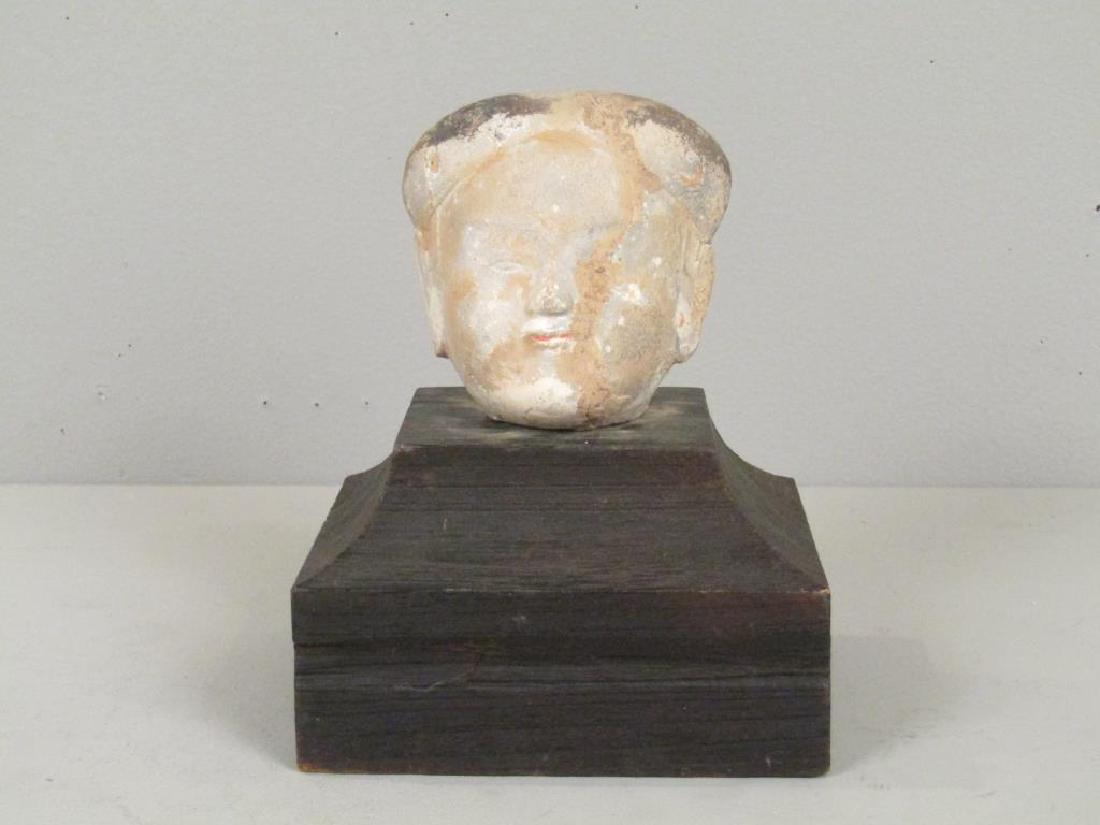 Chinese Pottery Buddha Head (1 of 4)