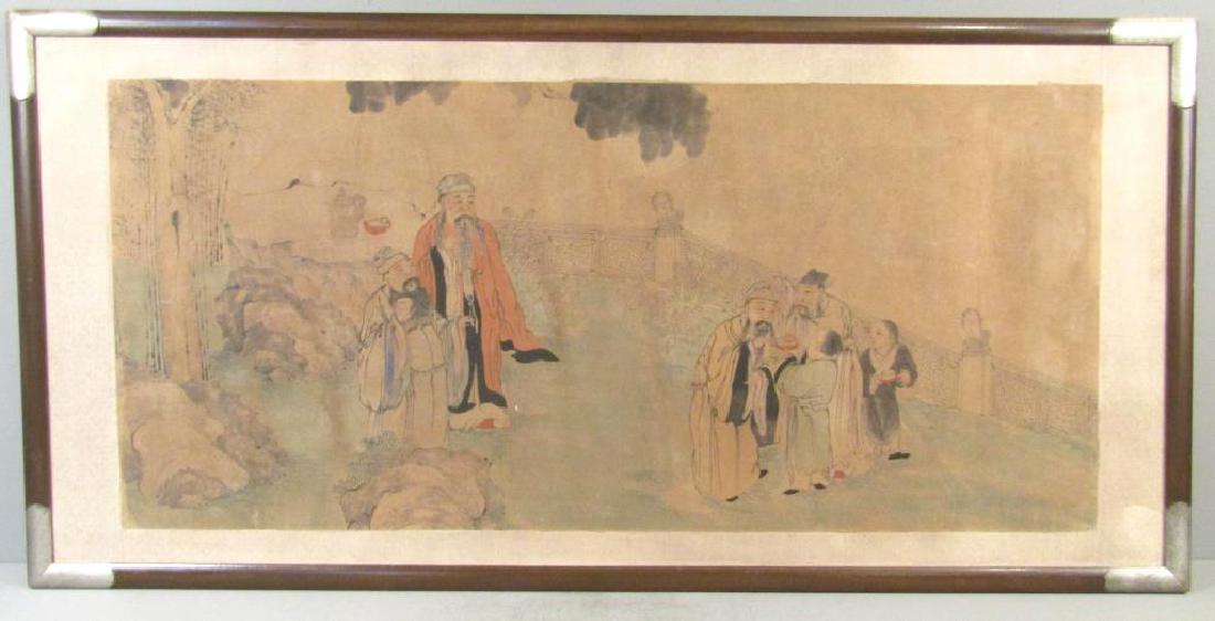 Antique Chinese Watercolor - Garden View (1 of 6)
