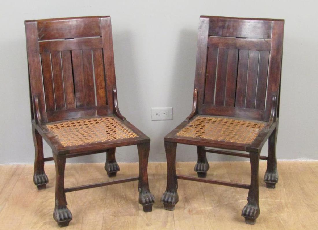Pair Mahogany Anglo-Indian Chairs (1 of 5)