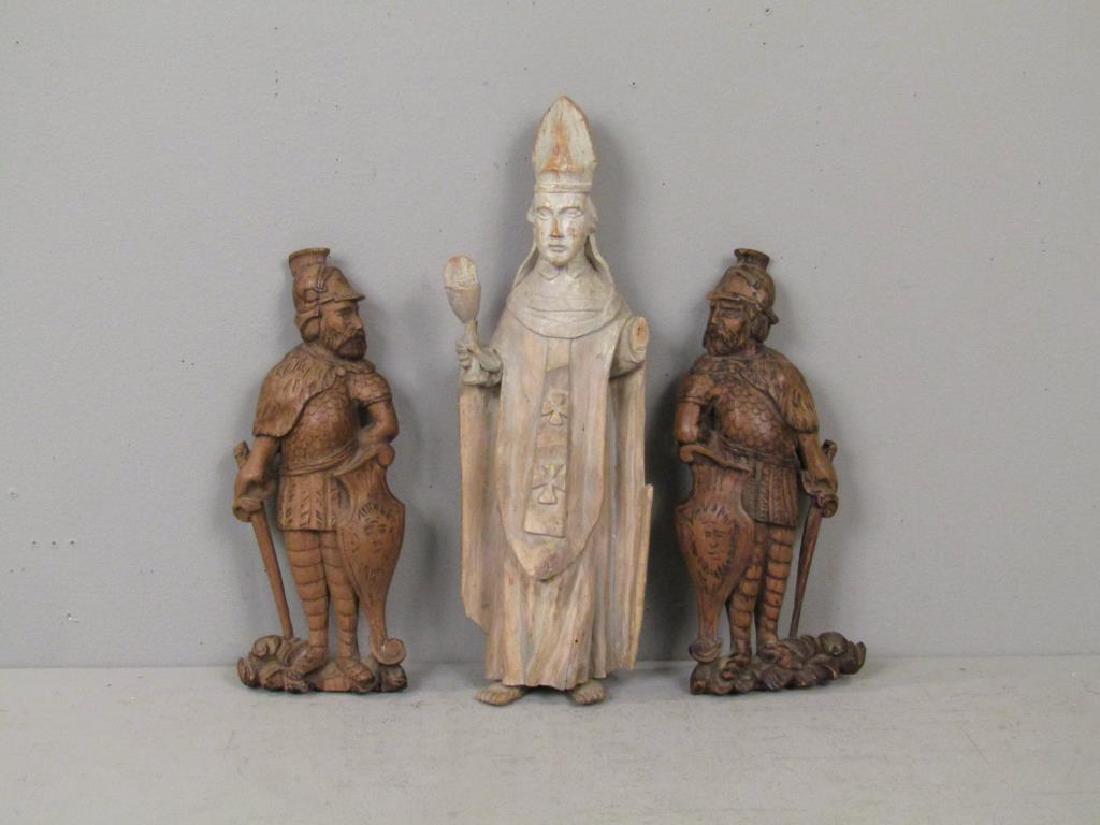 3 Carved Wood Figures / Plaques (1 of 5)
