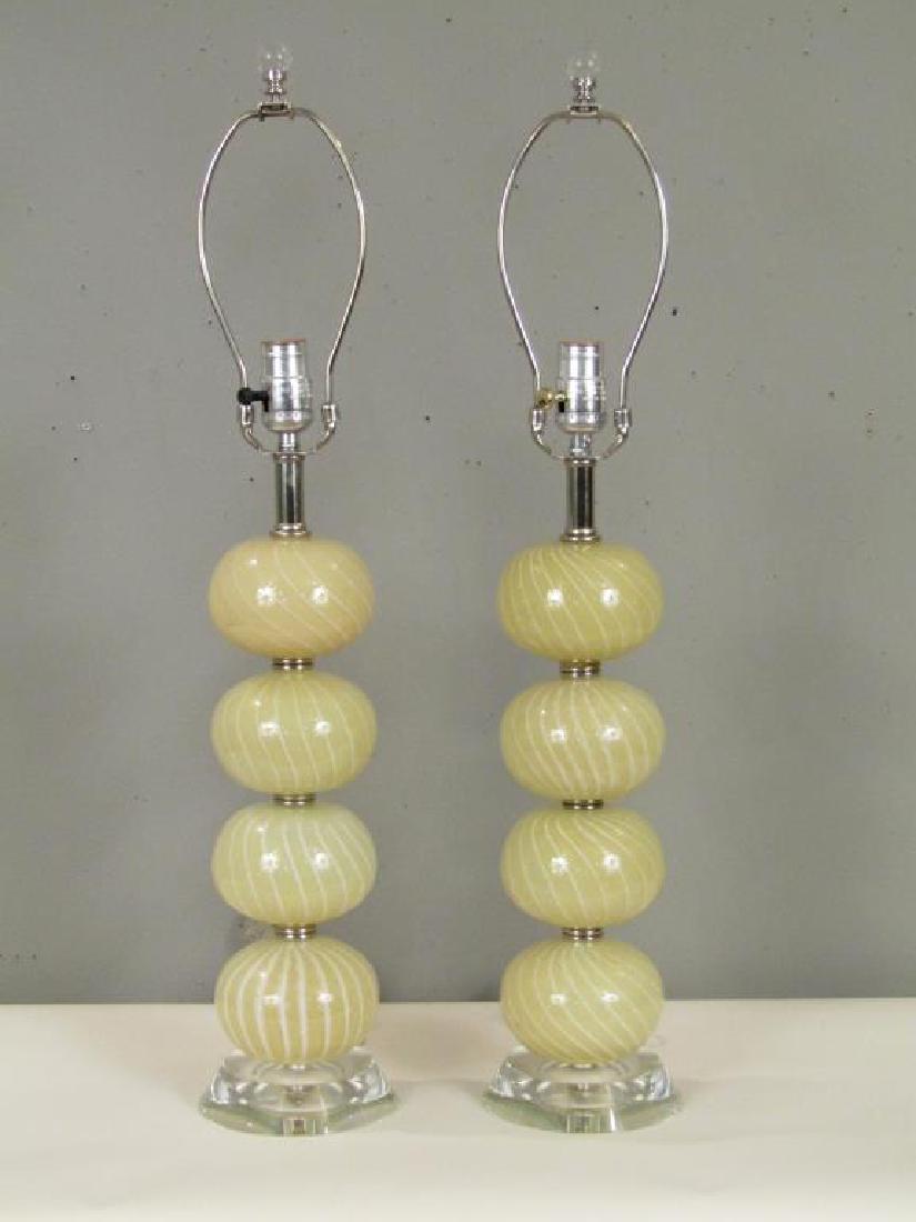 Pair Murano Glass Table Lamps (1 of 4)