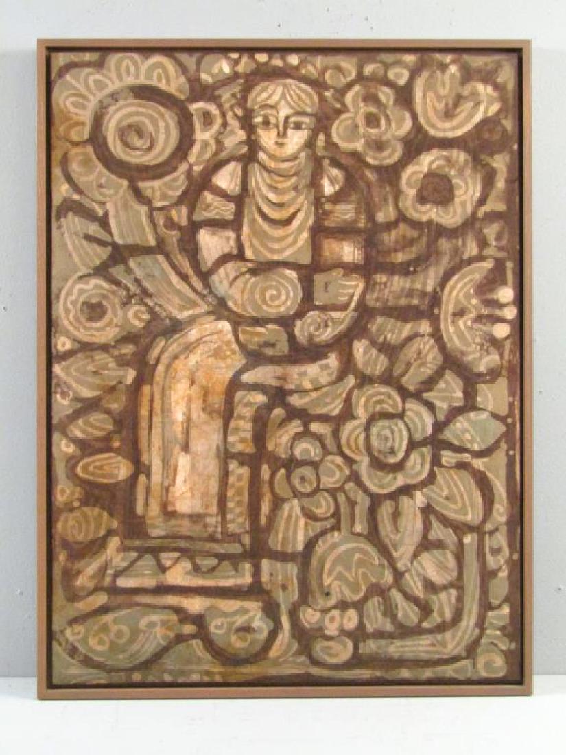 Large Framed Batik Cloth (1 of 4)